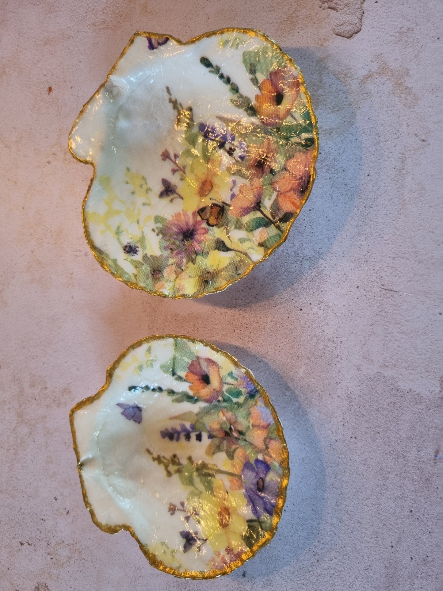 Wild Meadow Floral Scallop Shell Trinket Dish