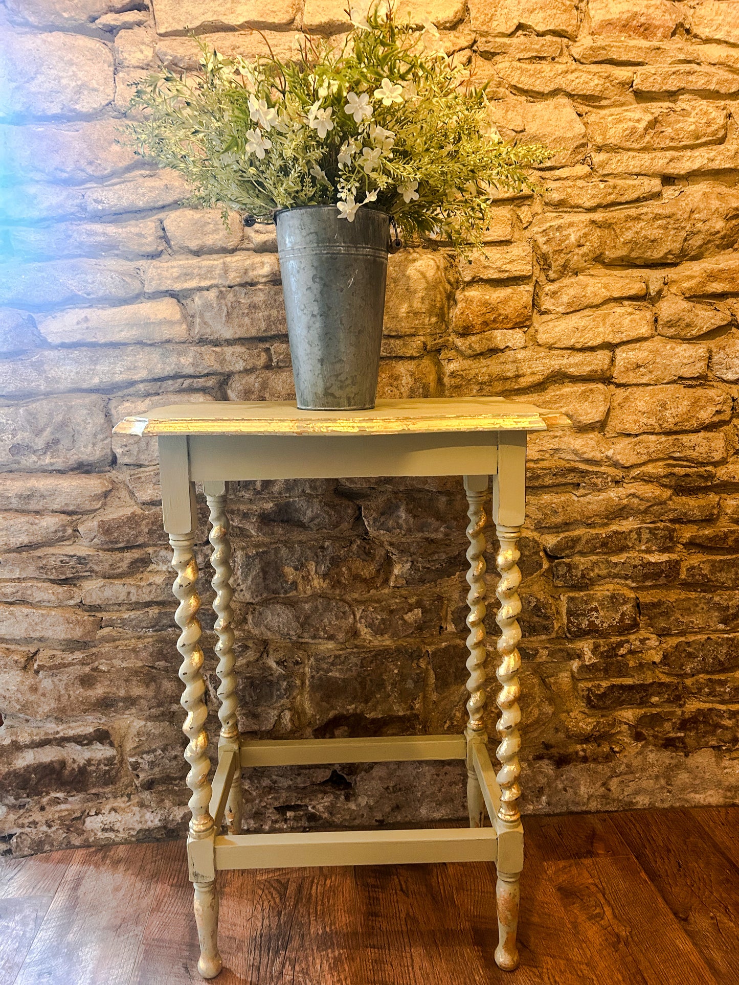 Hand Painted Hall Table in Gold