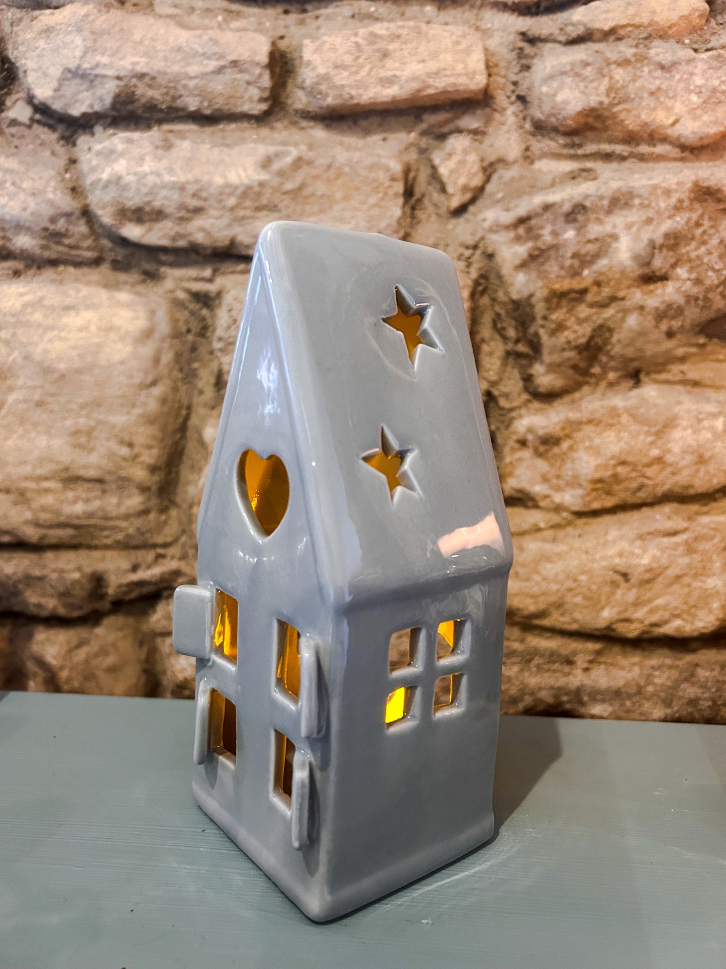 Ceramic House T-light Holder-Large - The Barn Shed