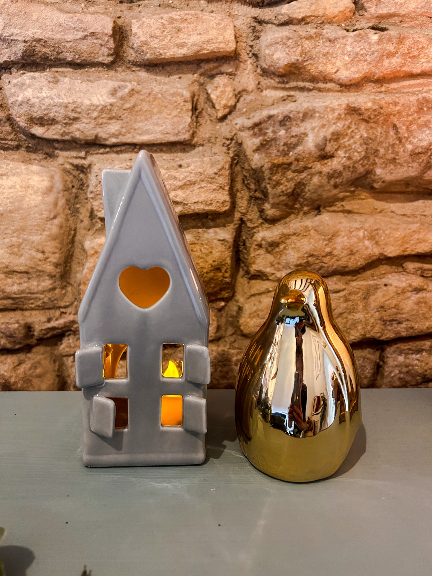 Ceramic House T-light Holder-Large - The Barn Shed