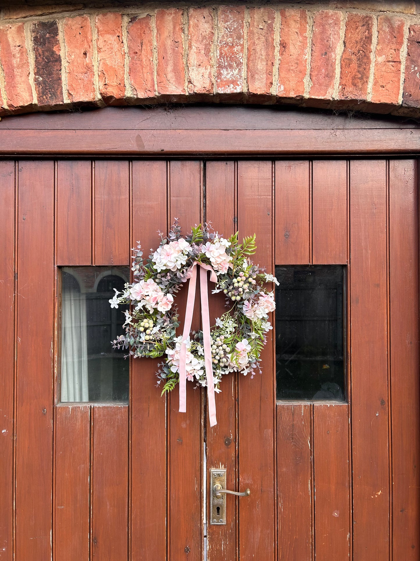 Blush Hydrangea Artificial Wreath
