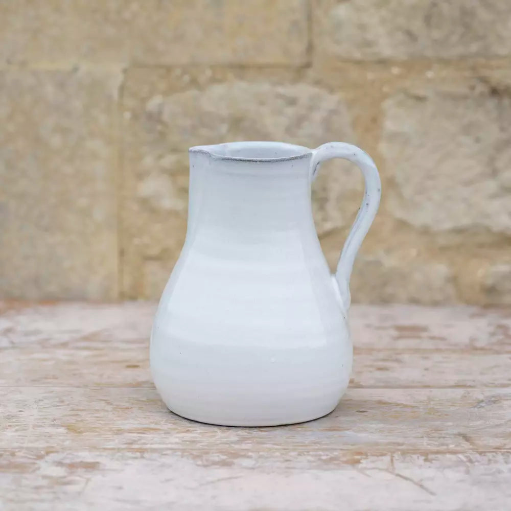 Glazed White Tall Jug
