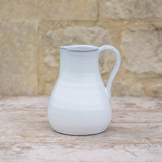 Glazed White Tall Jug