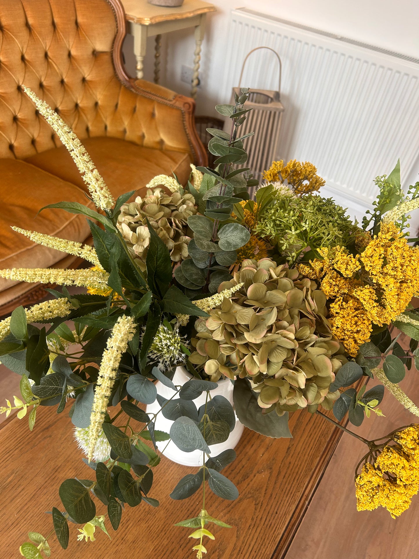 Winter Faux Flower Arrangement-Yellow and Green- Fresh Winter Arrangement
