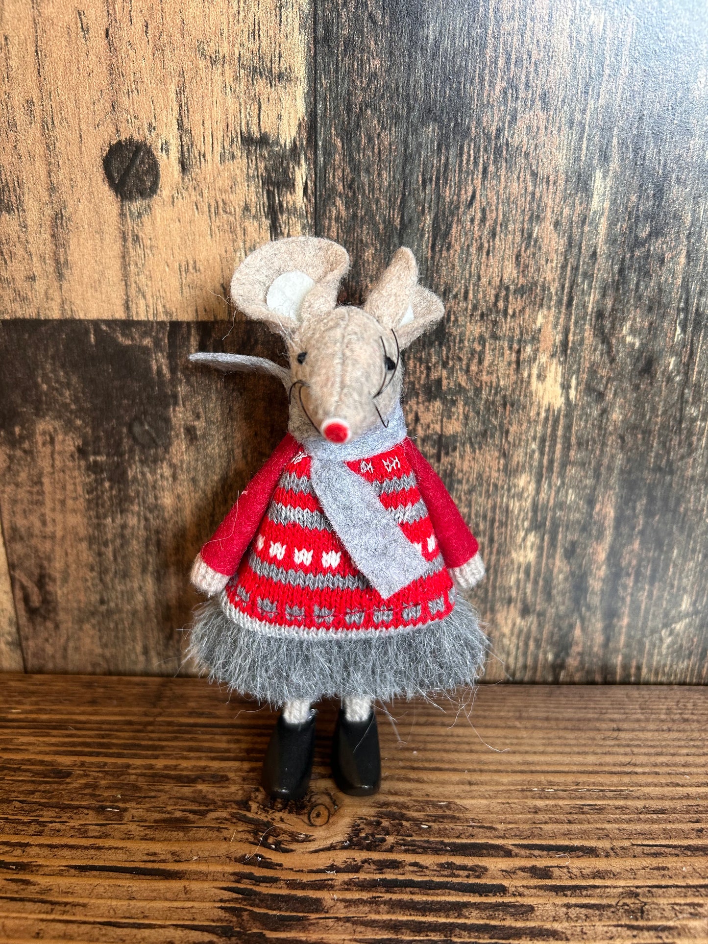 Standing Fabric Mice with Clogs