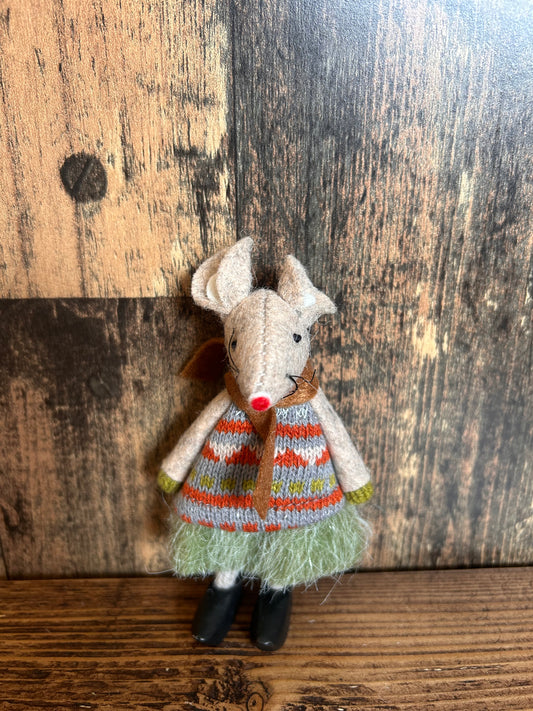 Standing Fabric Mice with Clogs