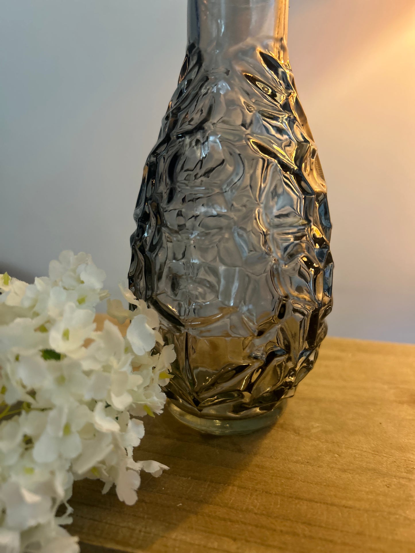 Small Rustic Glass Vase- Available in 3 Colours