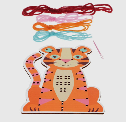 Learn to Sew – Wooden Hand Stitching Kit (Tiger Design)