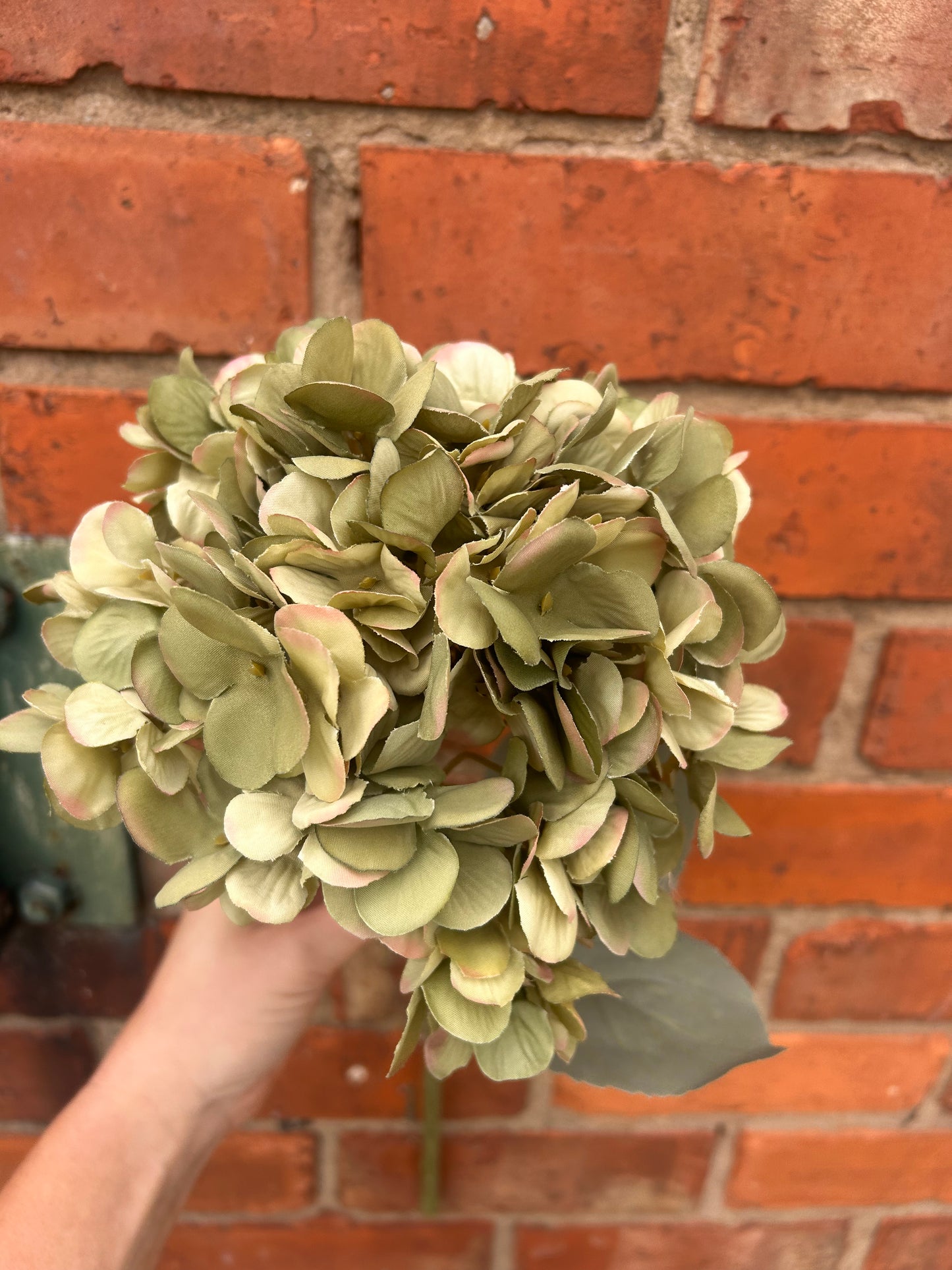 Faux Hydrangea Stem – Sage Green