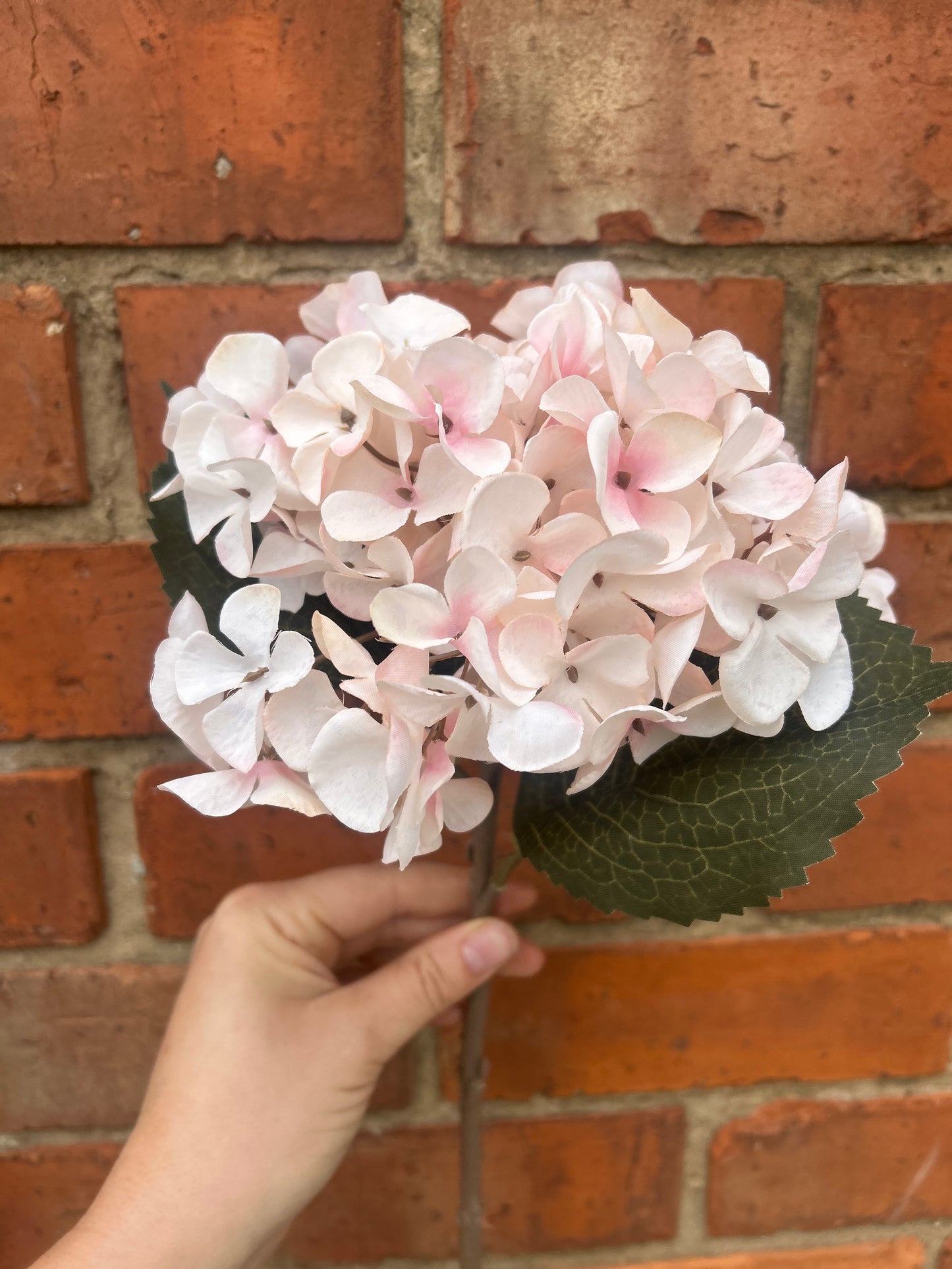 Faux Hydrangea Stem – Blush Pink