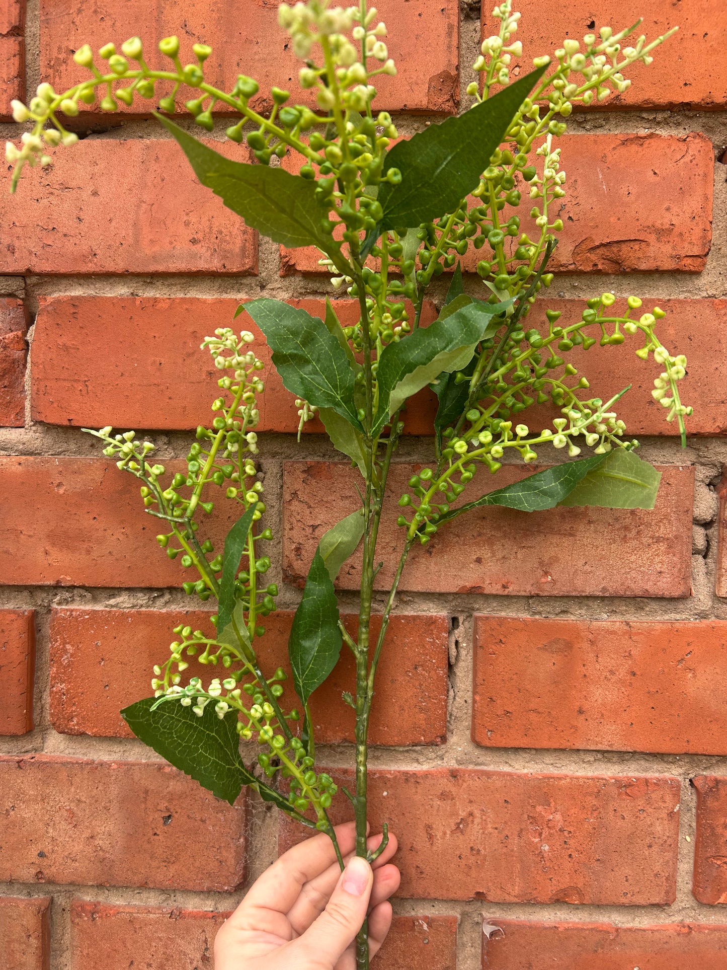 Faux Green Bud Spray