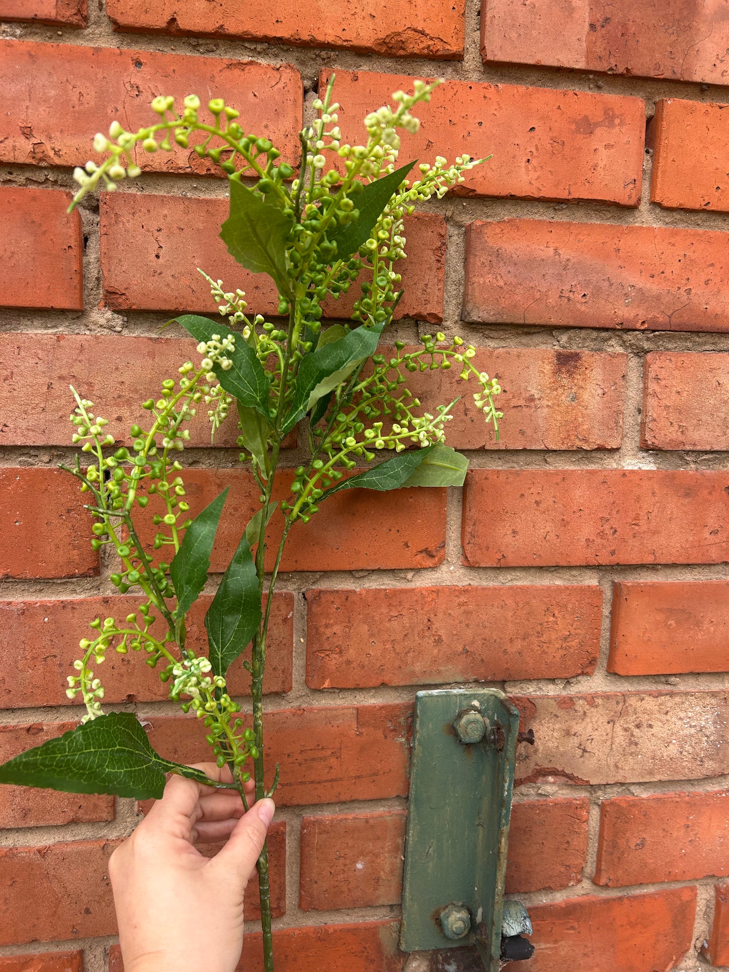 Faux Green Bud Spray