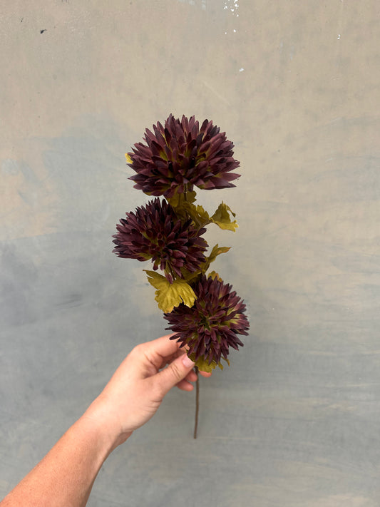 Faux Chrysanthemum Stem – Deep Plum