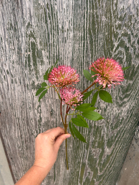 Faux Pink Allium Spray