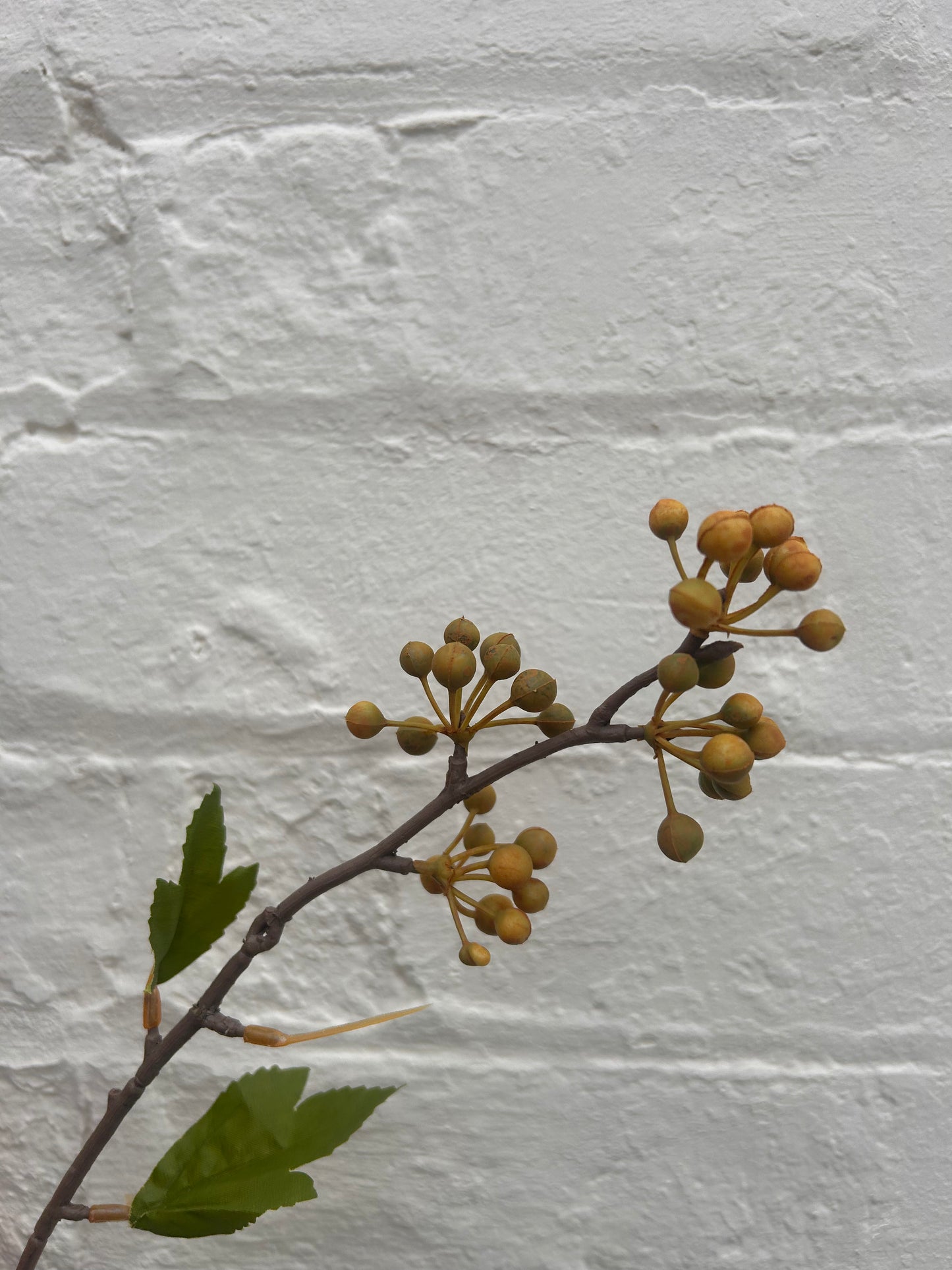 Faux Hypericum Berry Spray – Yellow Green