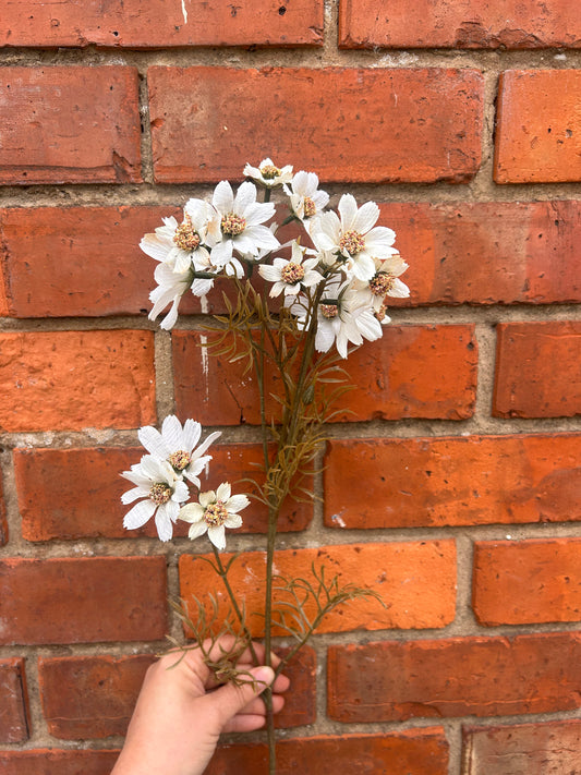 Faux White Cosmos Stem