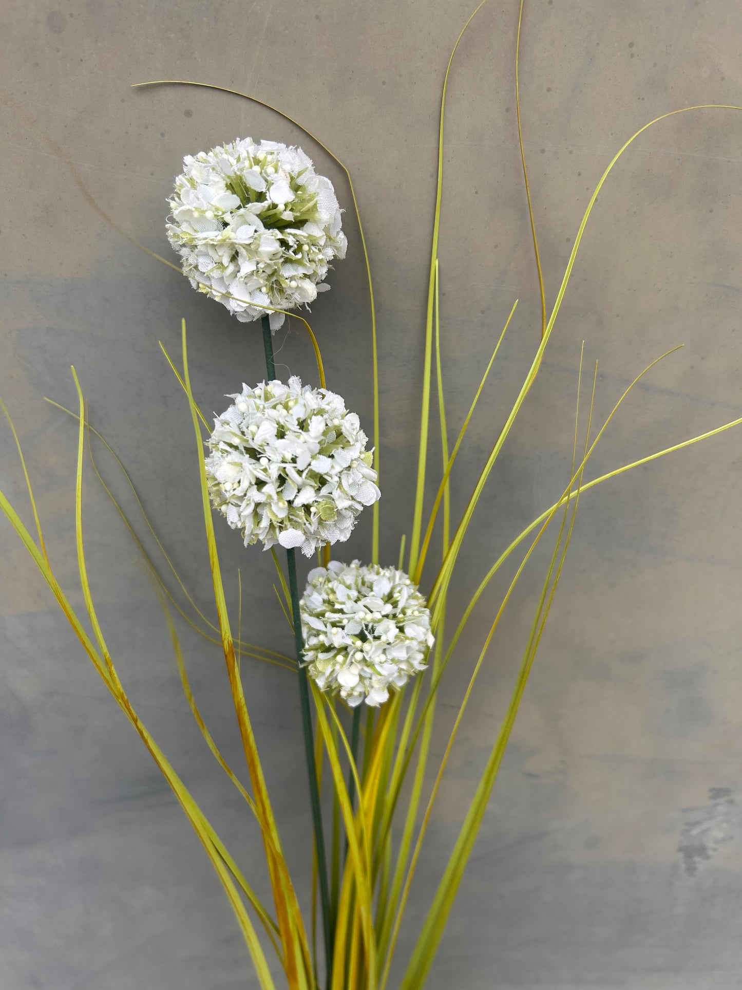 Faux Allium Stem – White