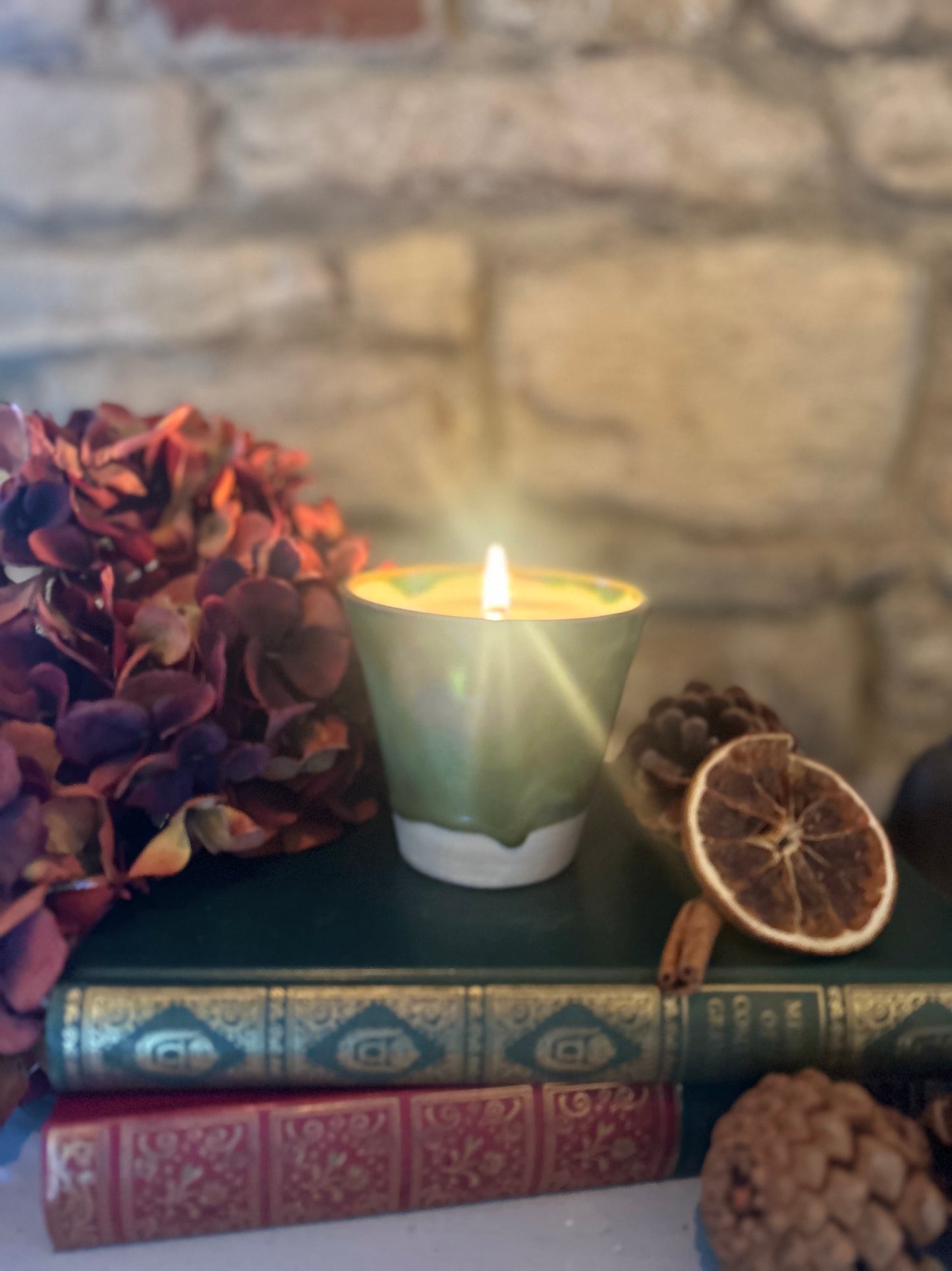 Rustic Handmade Candle - Ember -Cozy, Woodland Nature Scent in Reusable Pot