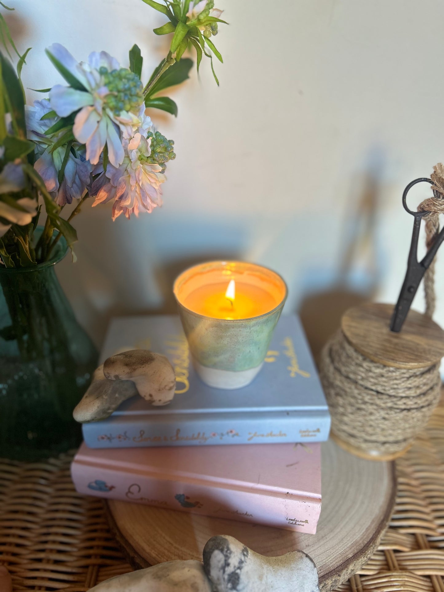 Rustic Candle - Saltstone- Refreshing Sea Salt Scent in a Handmade Pot