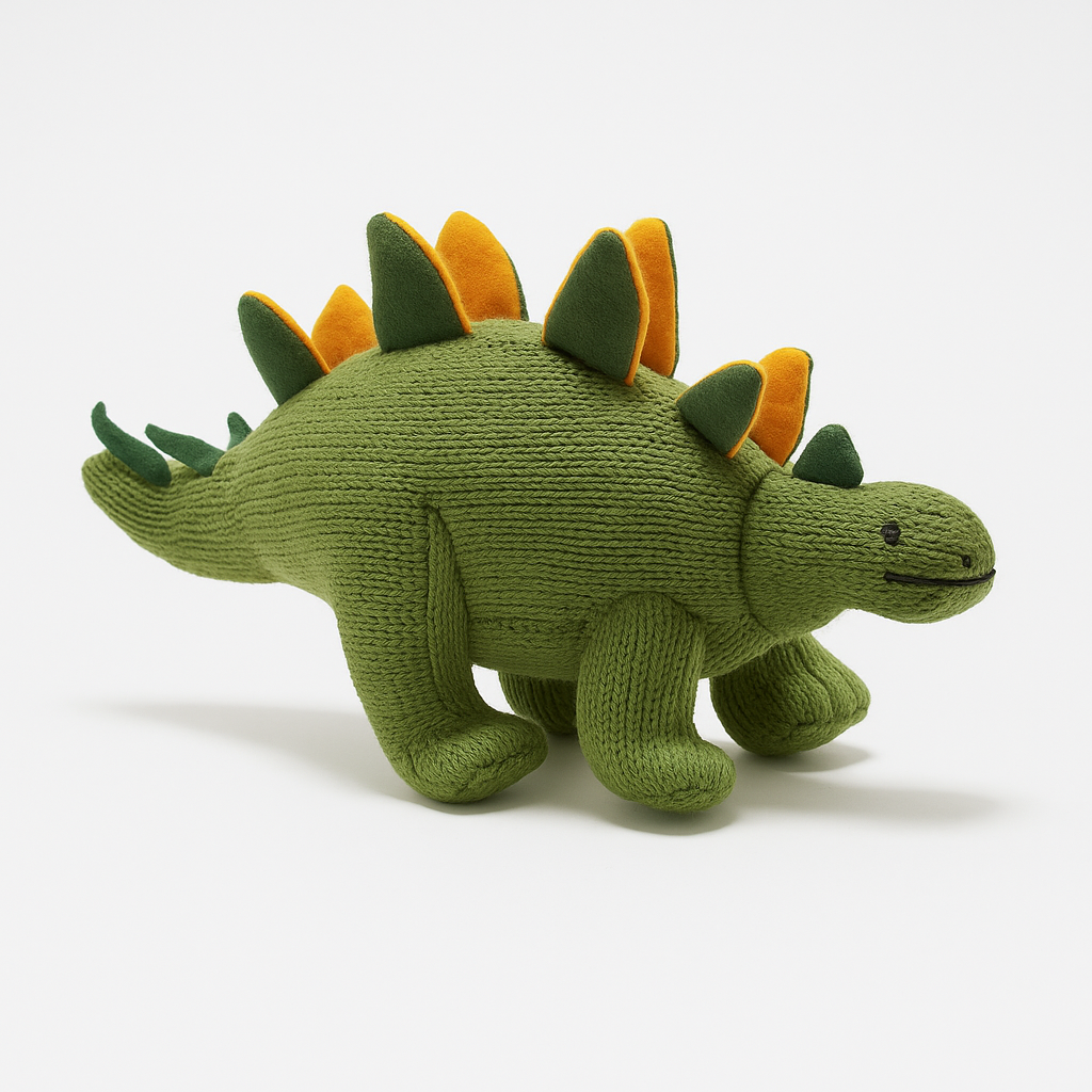 Knitted Stegosaurs Dinosaur Baby Rattle