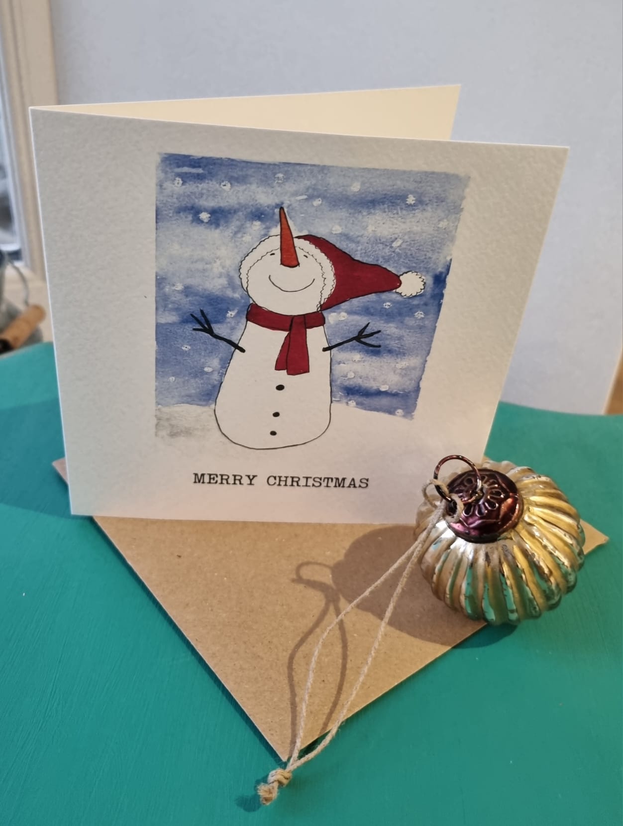 Hand Illustrated Christmas Snowman Card