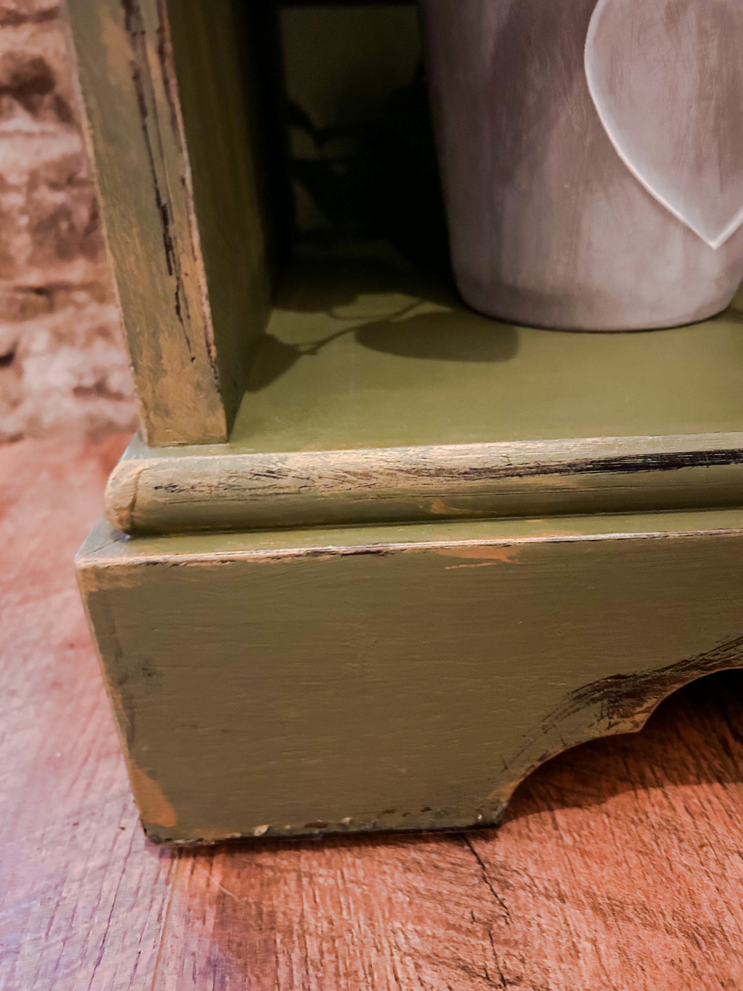 Country Refurbished Bookcase in Olive - The Barn Shed