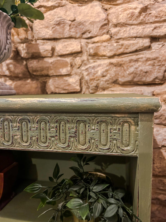 Country Refurbished Bookcase in Olive - The Barn Shed