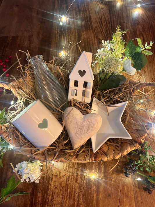 Faux Flowers in a rustic setting 