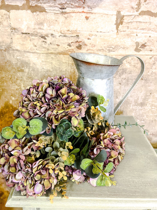 Rustic table with faux flowers 