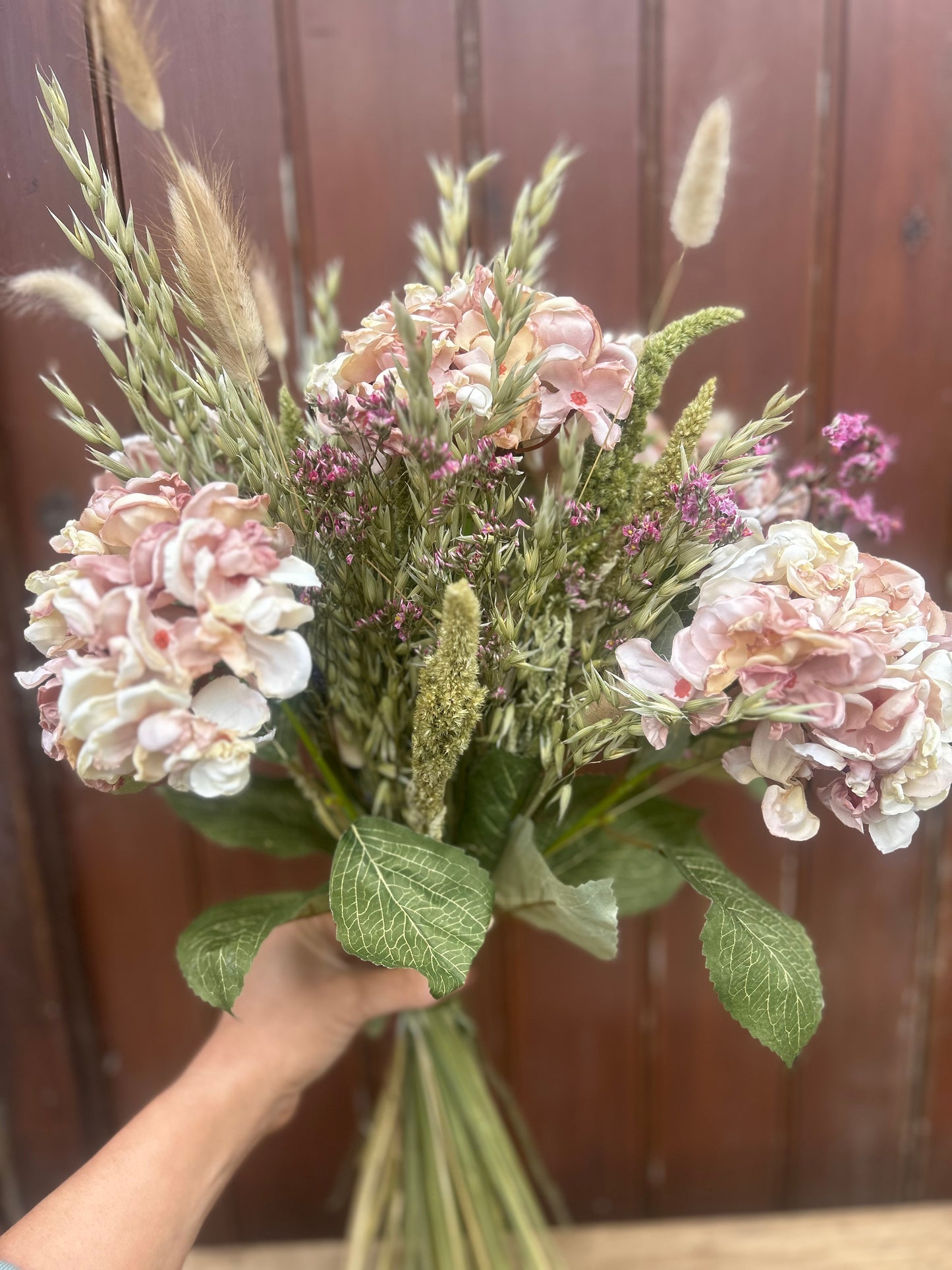 Blush Hydrangea & Dried Flower Bouquet
