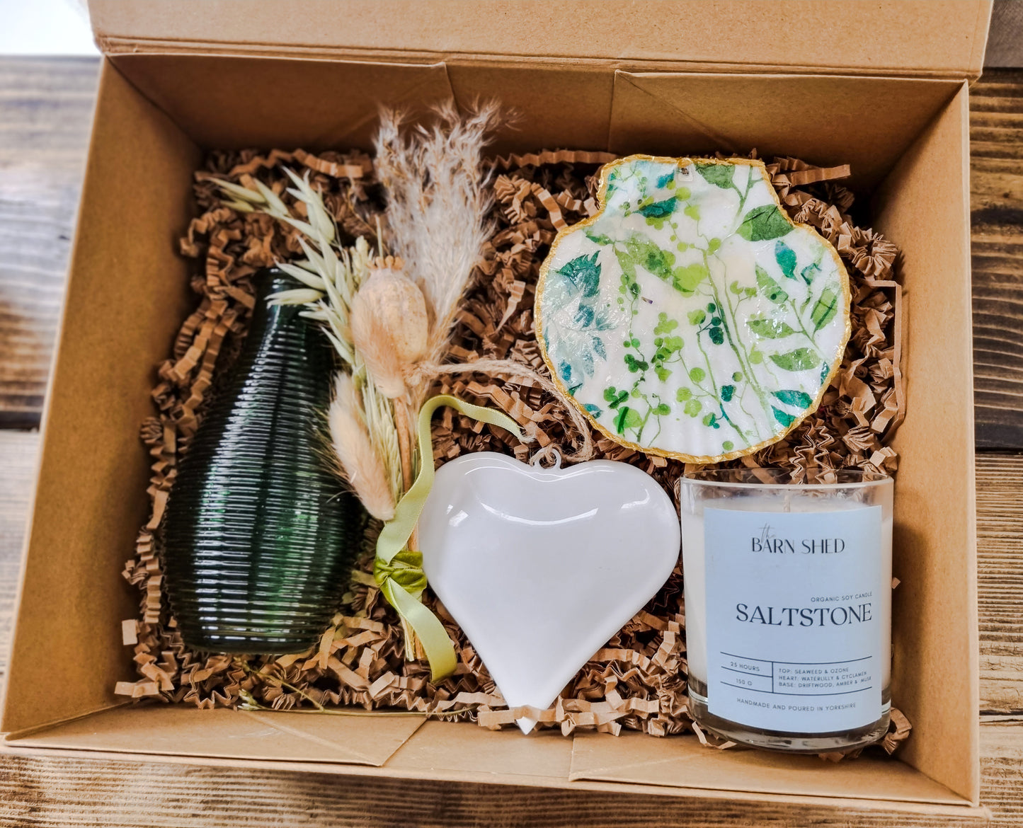 Luxury Botanical Gift Box | Candle, Decorative Shell & Floral Gift Set| New House| Self Care Gift