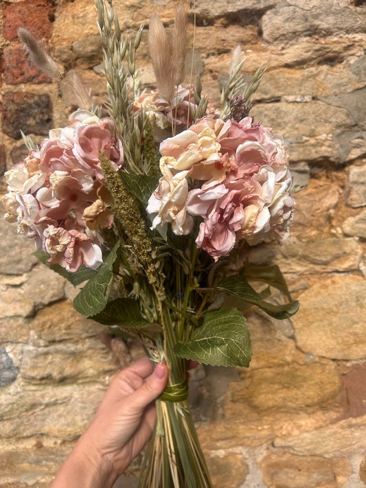 Blush Hydrangea & Dried Flower Bouquet