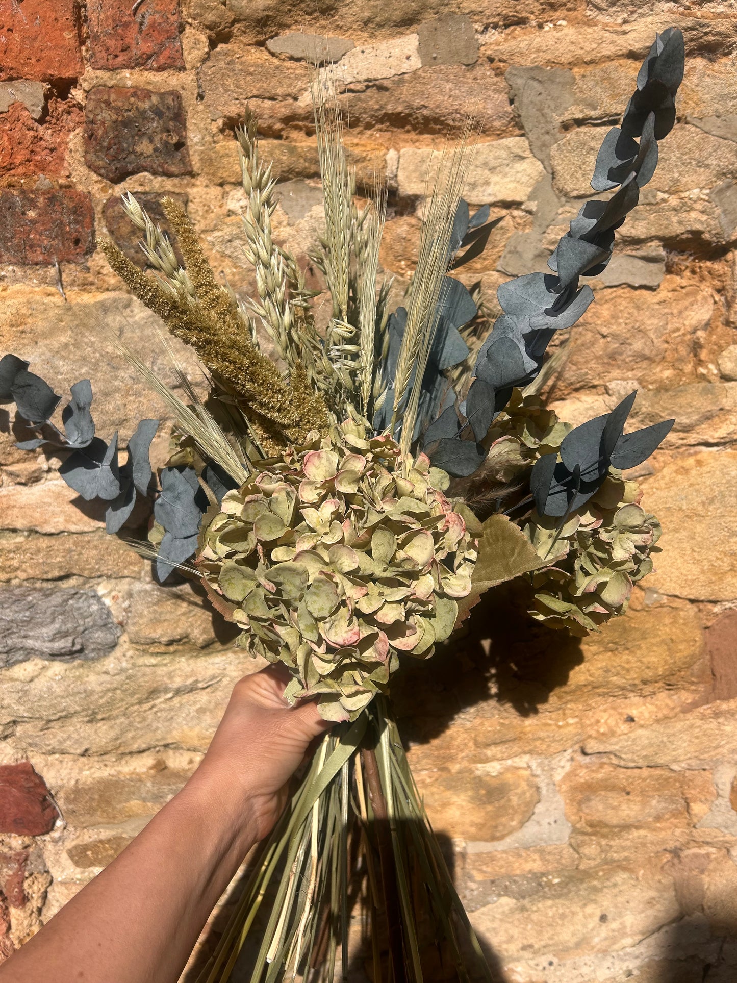 Hydrangea and Dried Flower Arrangement