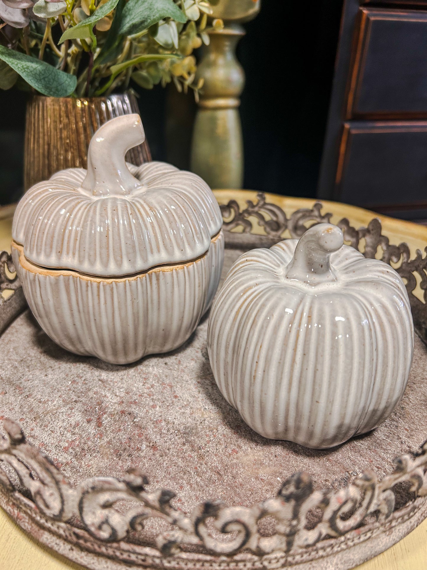 Rustic Glazed Pumpkin Pot - The Barn Shed