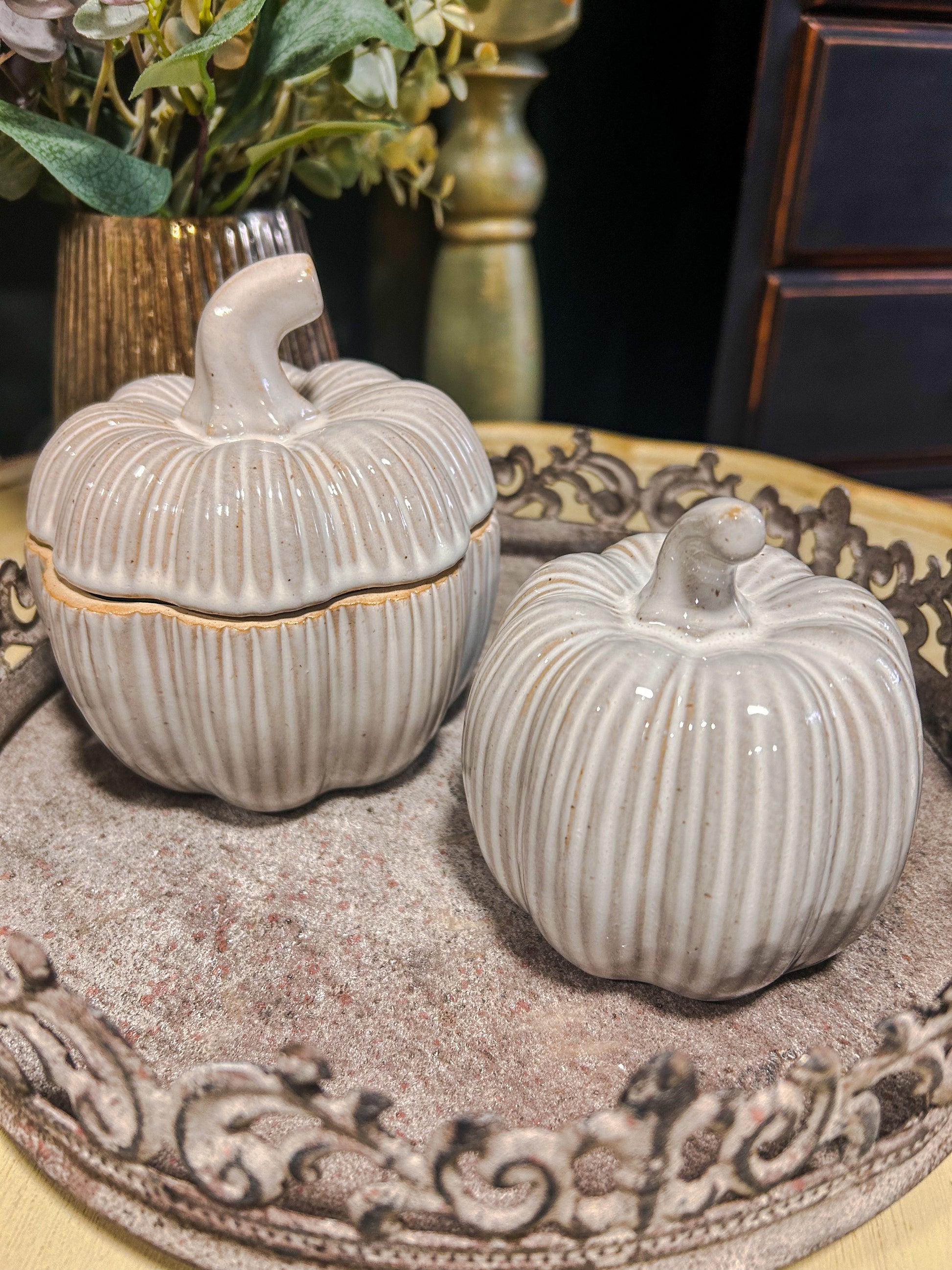 Rustic Glazed Pumpkin Pot - The Barn Shed