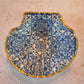 Blue Tile Pattern Scallop Shell Trinket Dish