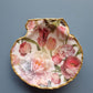 Soft Blush Floral Scallop Shell Trinket Dish