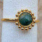 18ct Gold Plated Natural Stone Flower Ring-Aventurine
