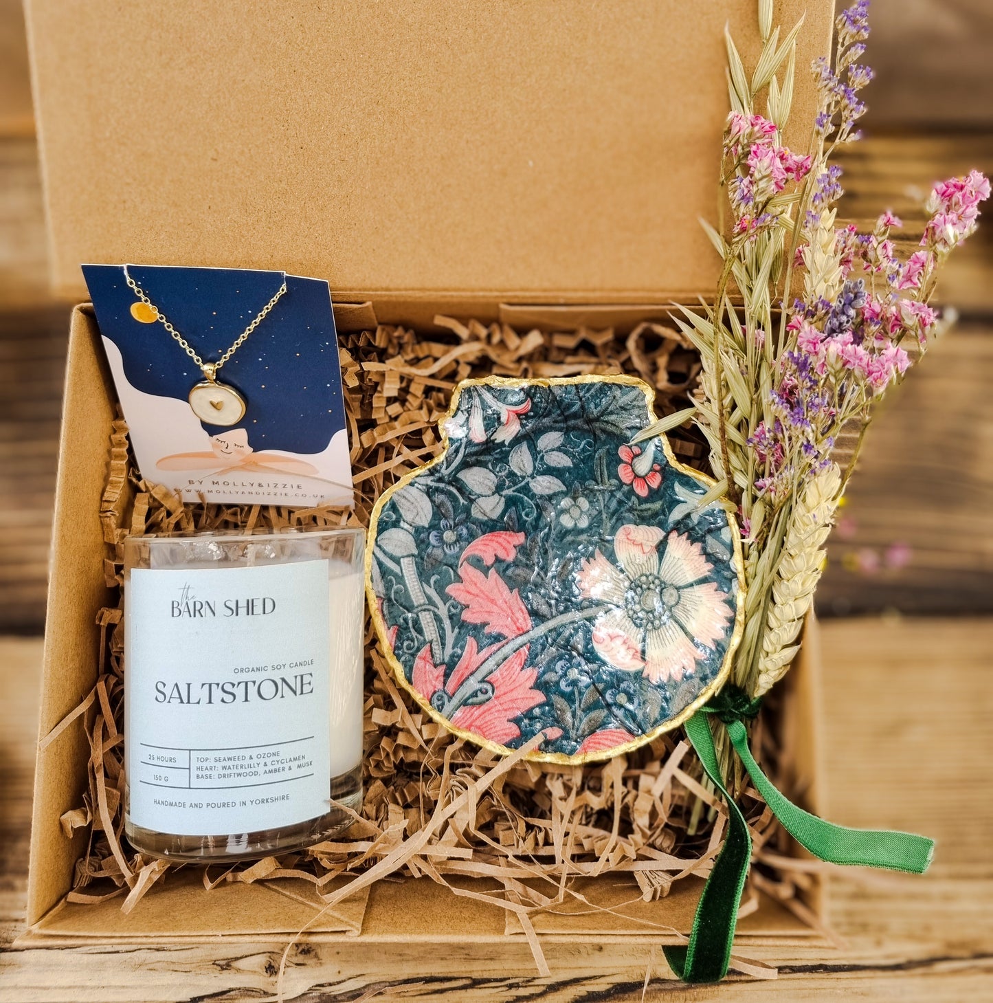 Luxury Candle, Jewellery & Decorative Shell Gift Shell Box | Botanical Gift Box| Handmade Gift| Thoughtul