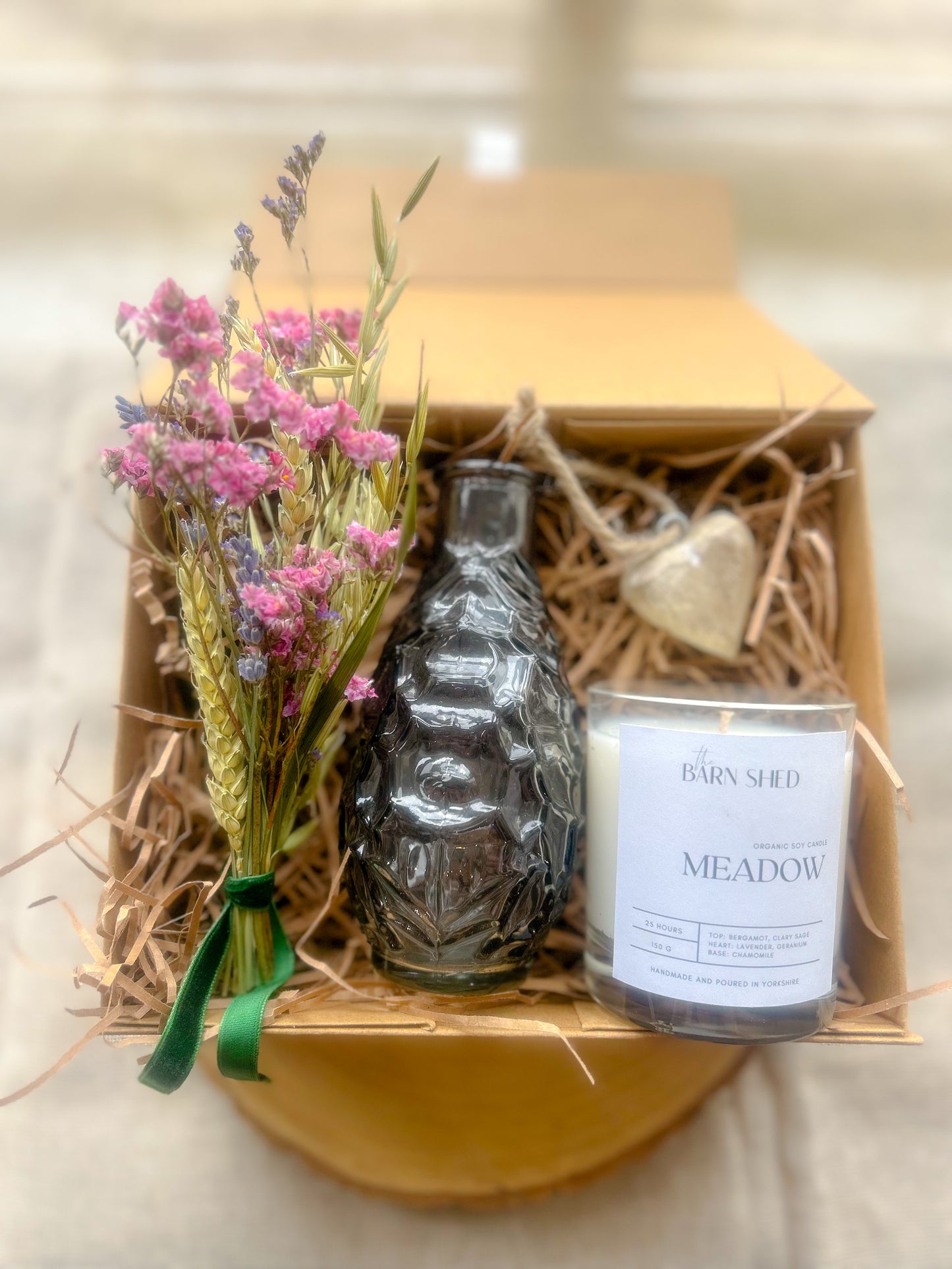 Dried Flower, Vase & Candle Gift Box| New Home Gift| Rustic Home Decor| Slow Living Gift| Birthday Gift