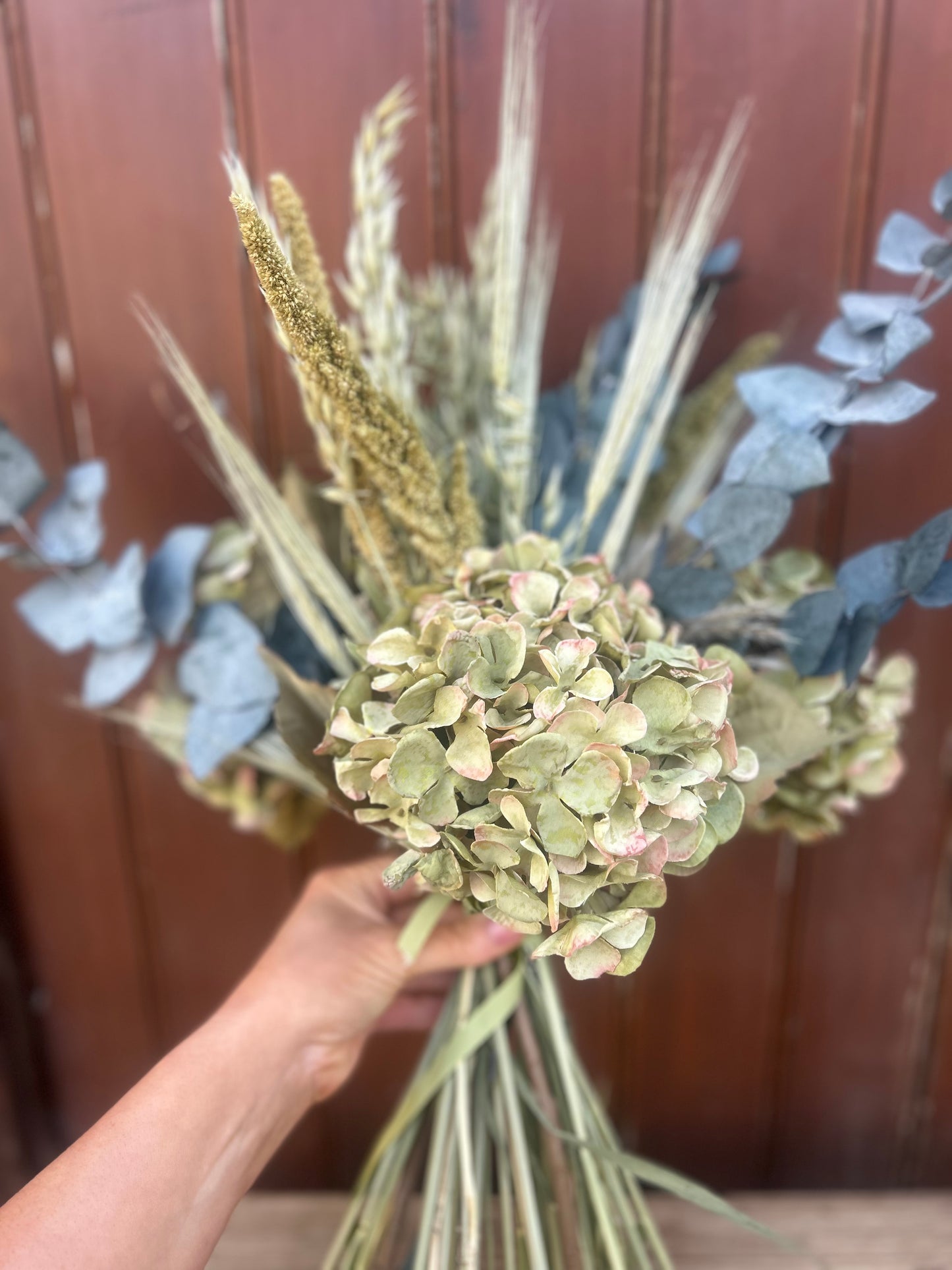 Hydrangea and Dried Flower Arrangement