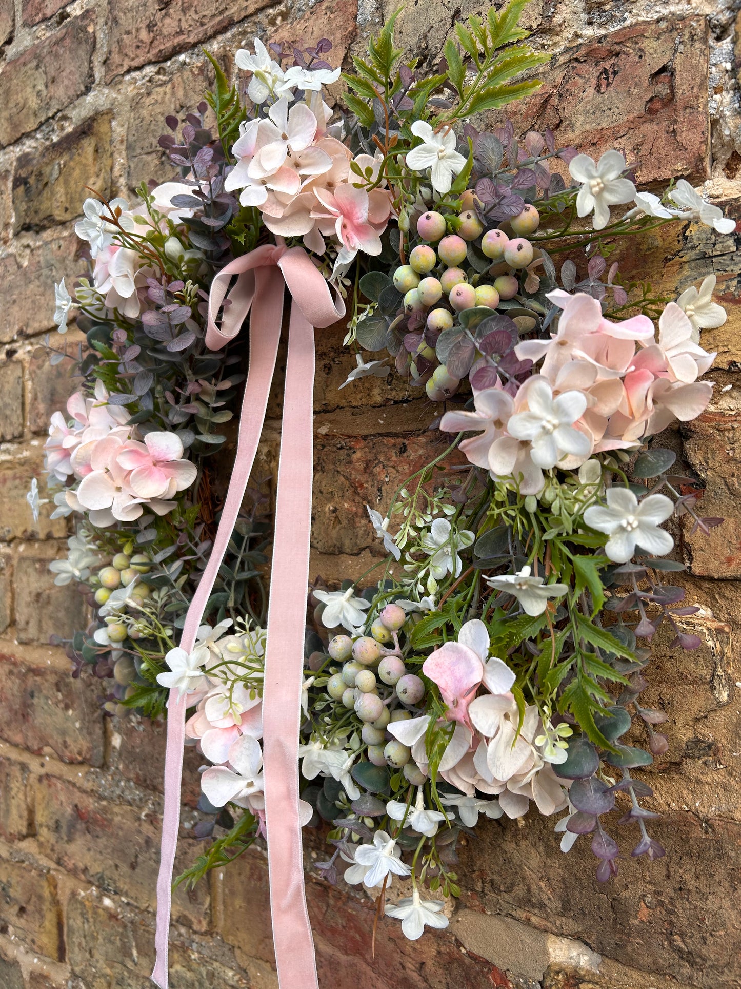 Blush Hydrangea Artificial Wreath