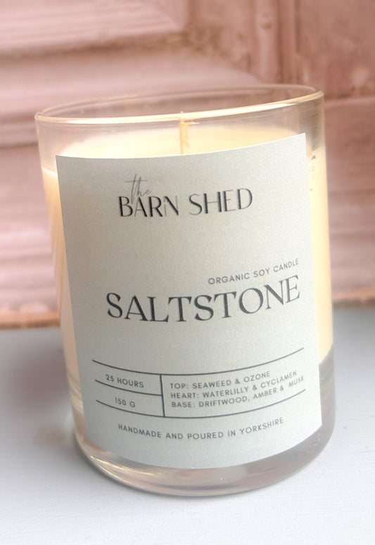 Saltstone Glass Candle