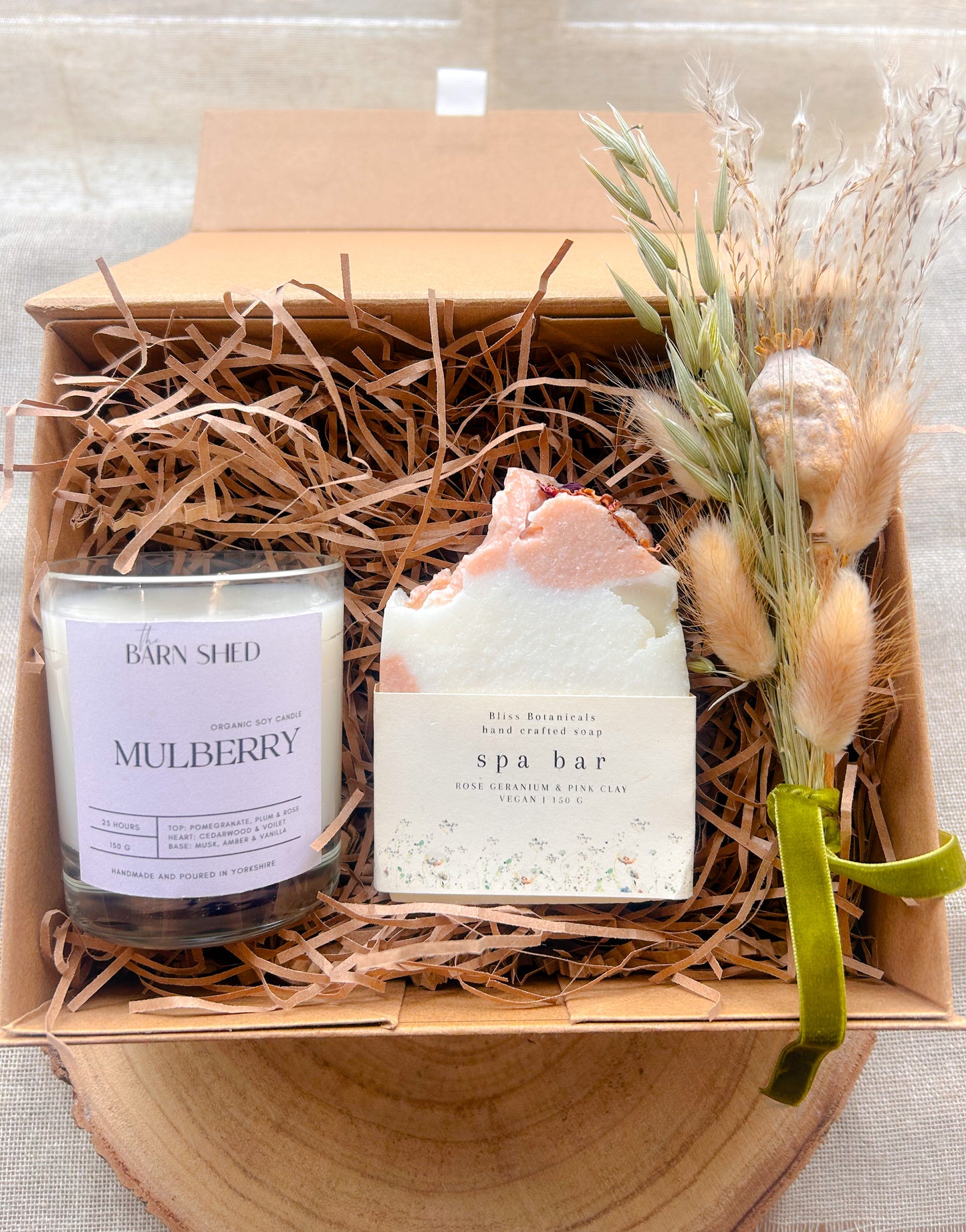 Natural Candle & Soap Gift Box | Handmade Pamper Hamper | Birthday Gift, Self Care Box, New Home Gift, Relaxation Gift Set