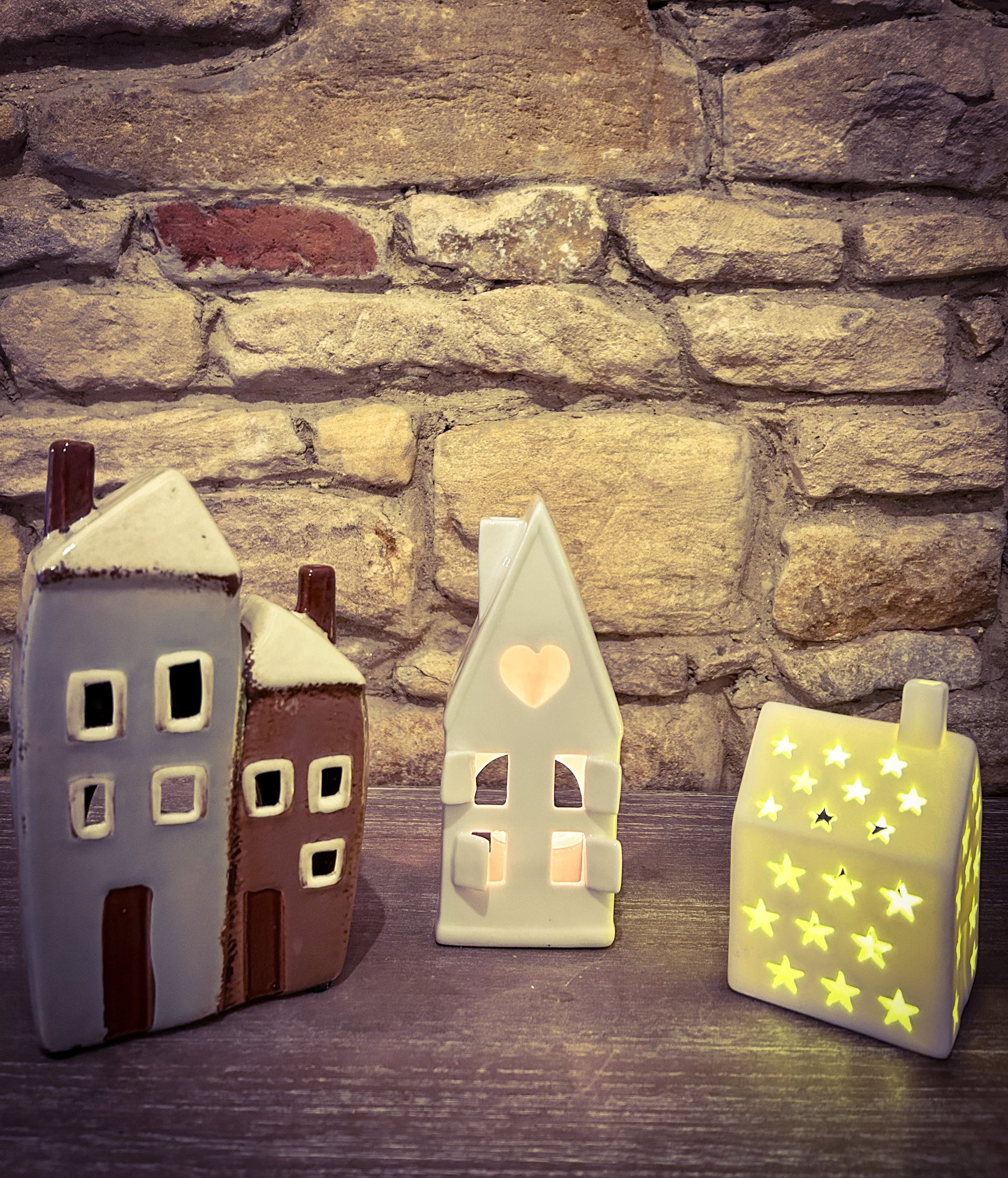 Ceramic House T-light Holder-Large - The Barn Shed