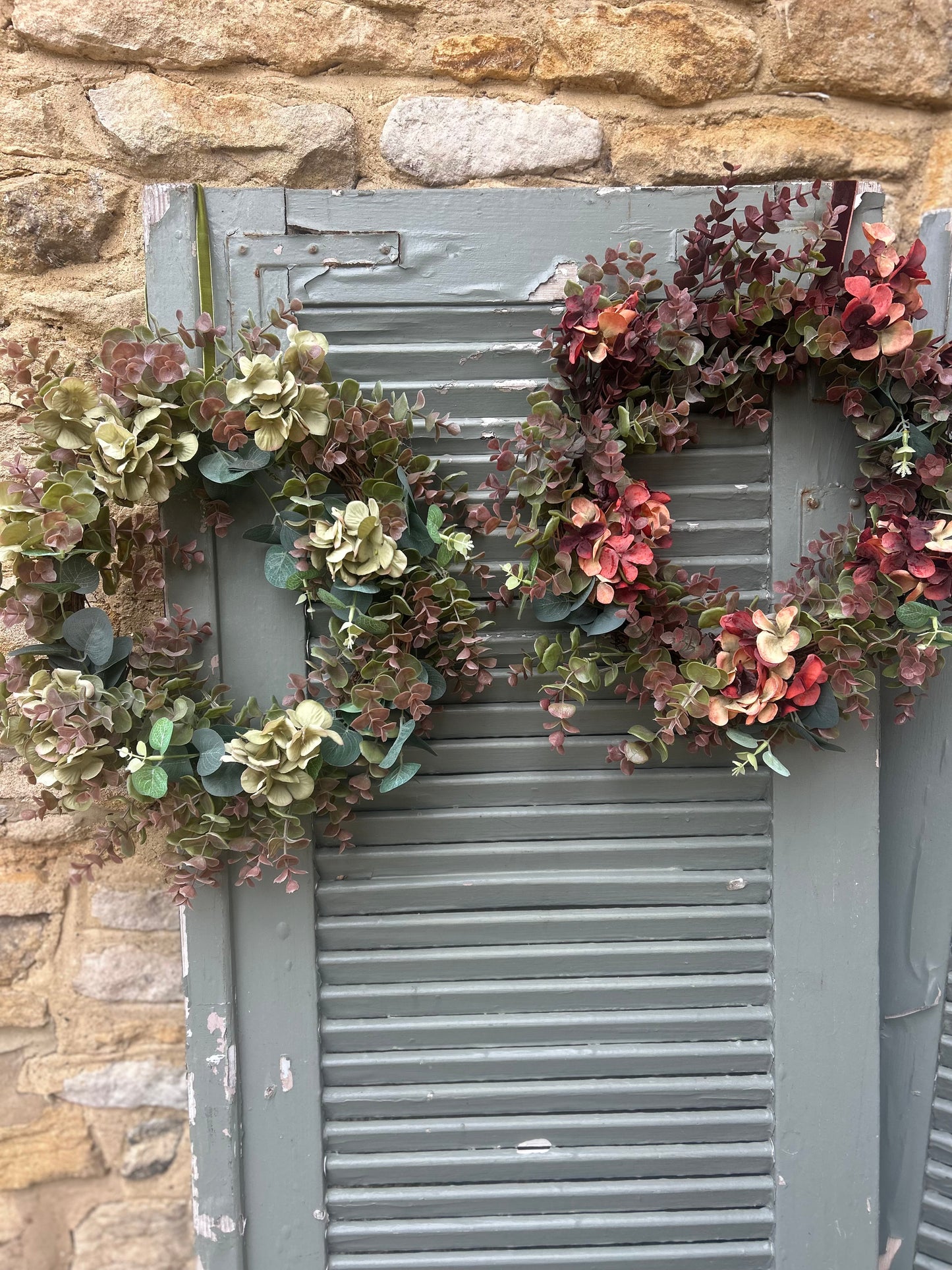 Autumn Hydrangea & Eucalyptus Artificial Wreath
