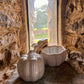 Rustic Cream Ceramic Pumpkin - The Barn Shed