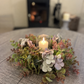 Blue Hydrangea & Eucalyptus Table Centre with Candle