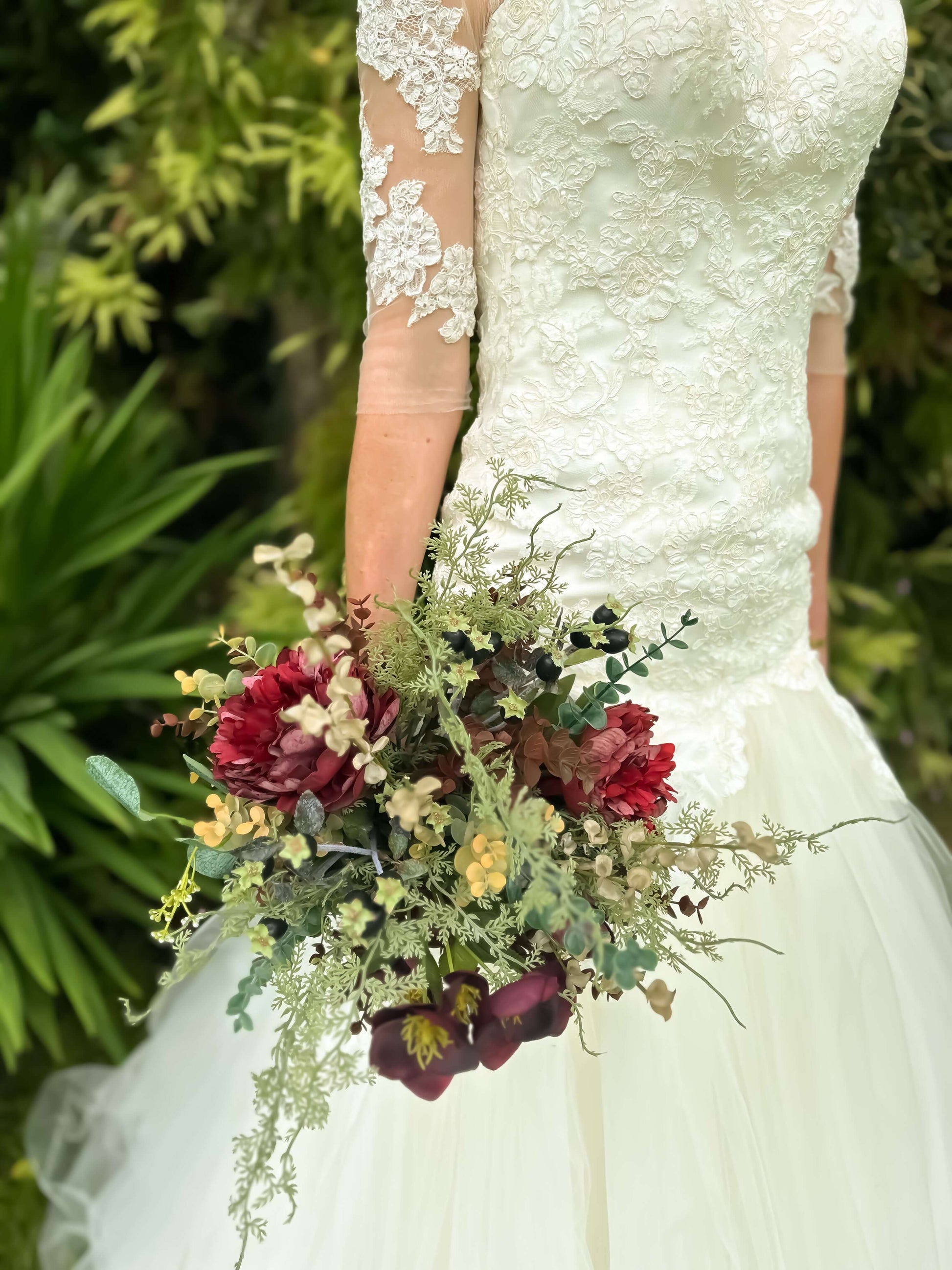 Red and Green Faux Flower Wedding Bouquet The Barn Shed Red and Green Faux Flower Wedding Bouquet The Barn Shed