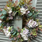 Blue Hydrangea & Eucalyptus Artificial Wreath